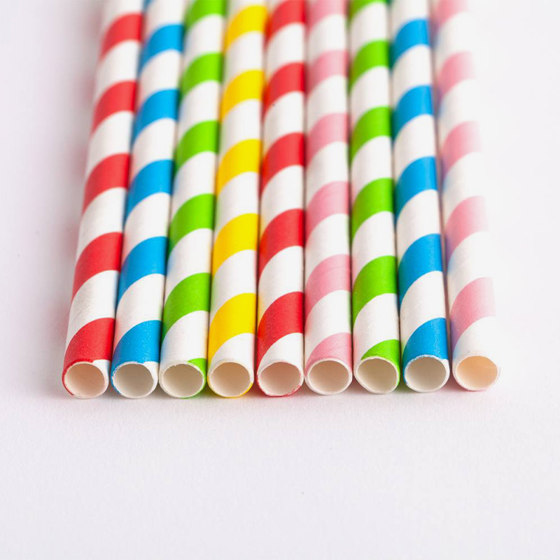 Disposable Striped Paper Straw